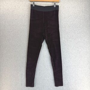 Free People Sz Small‎ Here We Go High Waist Purple Black Striped Velvet Leggings